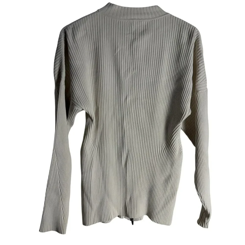 A.L.C. Noa Cream Ribbed Knit Zip Up Cardigan Sweater Size Large - Picture 9 of 12